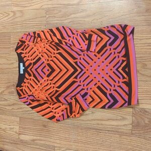 Trina Turk mini dress long sleeve geometric print women's size 6